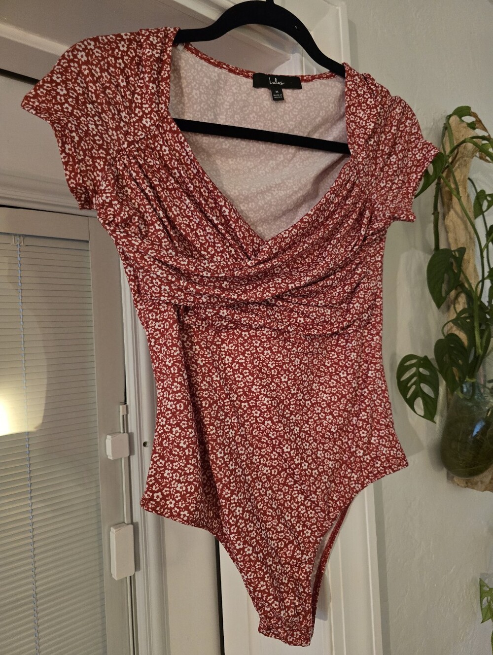 Lulus Red Floral Bodysuit